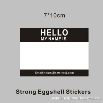 High Quality Strong Adhesive Blank Eggshell Sticker,tamper Evident Destructive Vinyl Security Label For Warning Use 